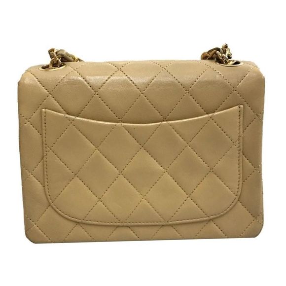 Chanel Matelasse Turn Lock Chain Leather Beige Handbag - Picture 2 of 8